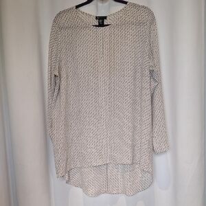 Jones New York Black and White Geometric Pattern Blouse Size XL